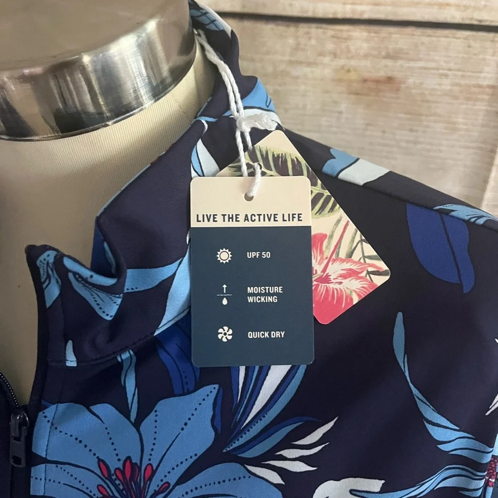 Tommy Bahama Navy Floral Women's Blouse - Picture 7 of 8